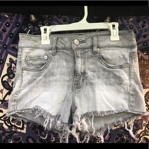 American Eagle cut off gray denim shorts